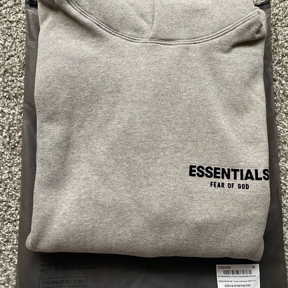 ESSENTIALS FEAR OF GOD DARK OATMEAL PULLOVER HOODIE - Picture 6 of 7